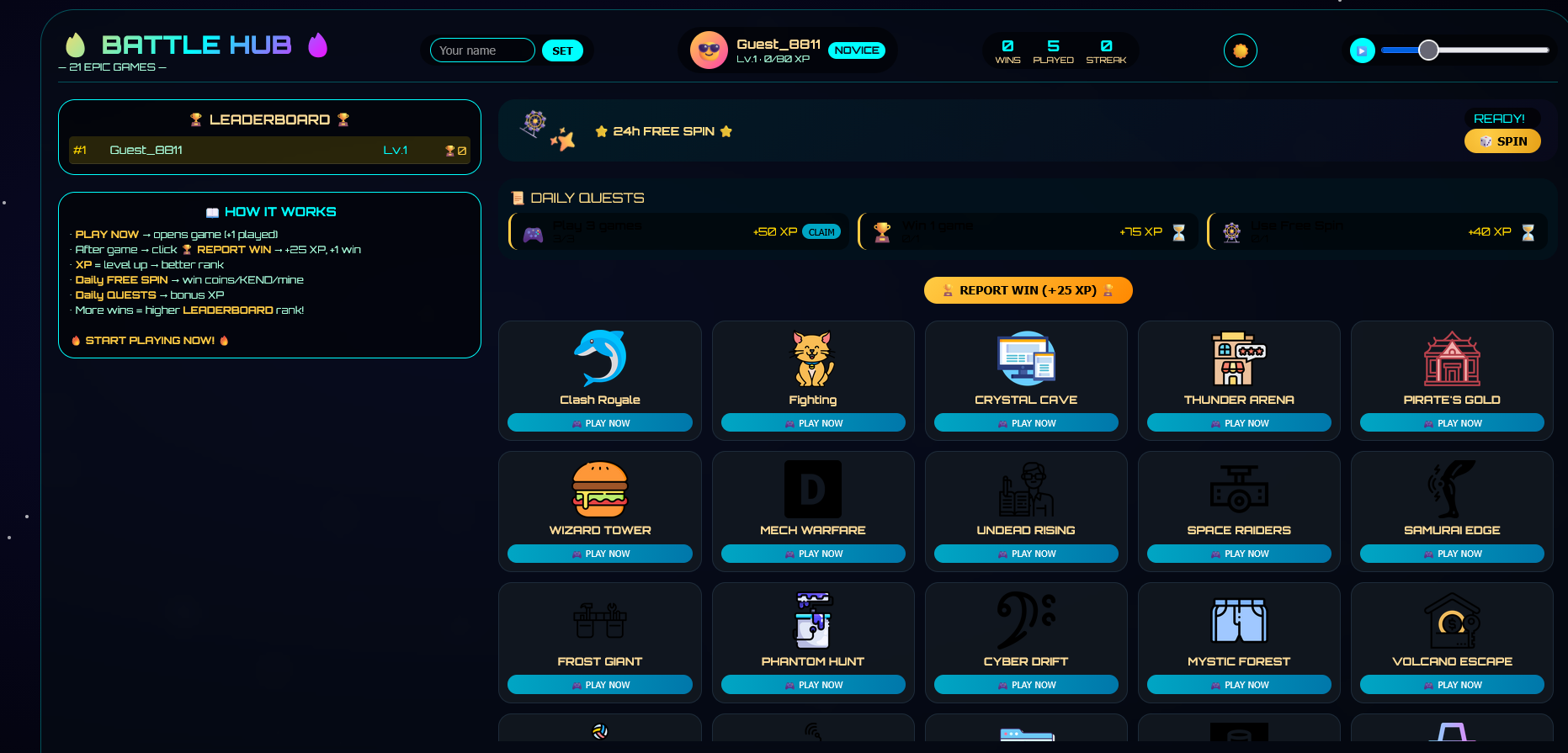 GameHub — Premium online gaming platform built by DevDuos